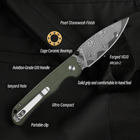 LONSDOW Şam Çelik Kamp G10 Saplı Katlanır Bıçak EDC Başparmak Düğmeli Hayatta Kalma Taktik Sınıf DIY Avcılık Açık Hava Cep Bıçakları