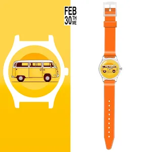 Reloj con imagen personalizada para mujer, reloj de pulsera de plástico reciclado impreso personalizado, reloj de pulsera con esfera y correa de plástico con pintura OEM