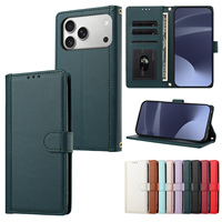 Étui portefeuille en cuir PU pour iPhone 18 17 16 15 14 13 12 11 Pro Max avec sangle