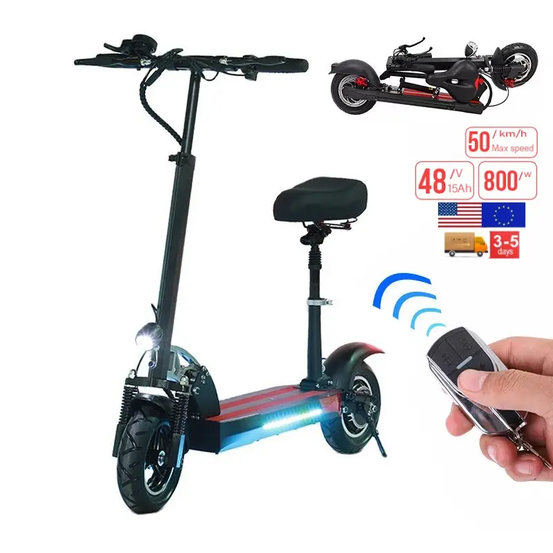 EU/US Warehouse High Power off road e scooters with seats 48v 800w fat tire 10inch high speed electric E-Scoter Elektryk Adult