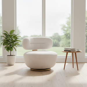Modern Stylish Design Rotatable Single <strong>Sofa</strong> with <strong>Large</strong> Backrest and Elastic <strong>Cushions</strong> Wood Frame Sponge Filled - Product Image 4
