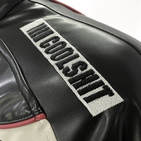 Veste de moto en cuir rétro classique avec logo personnalisé OEM ODM, patch logo OEM, veste de course en cuir véritable pour hommes