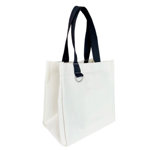 Canvas Tote <b>Bag</b> With Navy Handles Minimalist Design Open Top Daily Use Durable Structure Made In Bangladesh - Product Image 1
