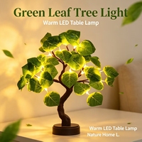 Lampe d'arbre LED PS Touch Base avec feuillage vert simulé, branches pliables DIY, tronc en PP, ornement de bureau lumineux