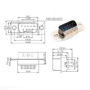 DB-9ขั้วต่อ VGA 9-PIN ตัวผู้แบบสองแถว <span class=keywords><strong>D</strong></span>-<span class=keywords><strong>Sub</strong></span> สำหรับการใช้พลังงาน - Product Image 2