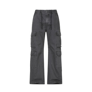 Pantalones <span class=keywords><strong>Cargo</strong></span> Vintage <span class=keywords><strong>Beige</strong></span> Transpirables y Ecológicos con Estampado Lavado para <span class=keywords><strong>Mujer</strong></span>, Cintura Media, Pierna Ancha Holgada, Multibolsillos, Estilo Y2K Streetwear - Product Image 2