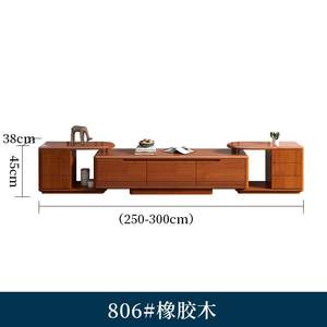 Meuble <span class=keywords><strong>TV</strong></span> moderne réglable en bois massif avec armoire <span class=keywords><strong>de</strong></span> rangement, écologique, pour petit salon - Product Image 6
