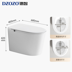 WC intelligent moderne CE avec siège chauffant automatique en céramique et télécommande, unité de toilette multifonction S001 - Product Image 6