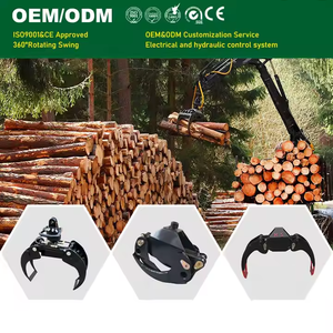 หัวจับท่อนซุงแบบหมุนได้ไฮดรอลิกสำหรับรถขุดขนาดเล็กรถแทรคเตอร์แบบลื่นไถลในการดำเนินงานบันทึกการตัดไม้ในป่าไม้ - Product Image 6