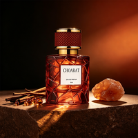 Nouvelle Bouteille de Parfum Vide de Luxe Personnalisée 100ml 50ml, Flacon Vaporisateur Rond Facetté en Verre Transparent avec Bouchon et Col Doré