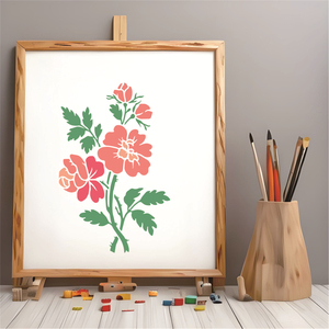 4 pochoirs floraux, pochoirs de fleurs sauvages réutilisables, modèle floral pour la peinture sur bois, murs, tissu, toile, décoration de sol - Product Image 4