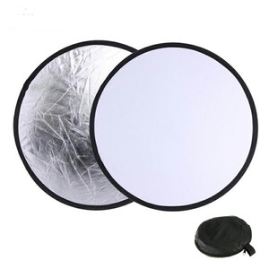 Reflector Redondo Plateado Blanco Dos en Uno de 12 Pulgadas, Panel de Luz Portátil para Fotografía, Iluminación de Relleno para Estudio, Foto y Video - Product Image 1