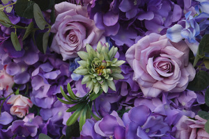 花嫁になるパーティーデコレーションシンプルな8x8紫色の花の壁の背景360写真ブースの背景イベントのロールアップスタイル - Product Image 6