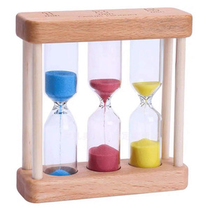 מיני חול עץ אמנות טיימר 1/3/5 דקה שעה זכוכית חול שעון ילד מותאם אישית לסביבה - Product Image 2