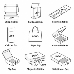 Boîte en carton pliable personnalisée blanche en gros pour emballage cadeau de Noël avec petite ligne de déchirement - Product Image 2
