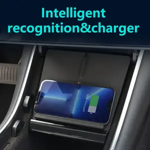 Icreative NOUVEAU Chargeur sans fil Qi 1.2 à charge rapide pour Tesla Model 3, support de tableau de bord, double chargeur 10W pour 4 smartphones - Product Image 3