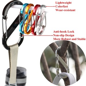 Mosquetón de Aluminio Tipo S, Capacidad de Carga de 10 kg, Gancho Doble para Exteriores, Llavero Colorido y Duradero - Product Image 3