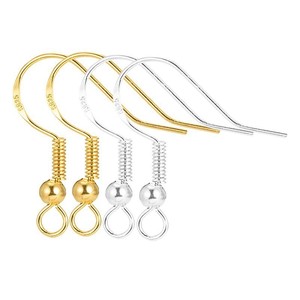S925 Copper Gold Plated Silver Ear <b>Hooks</b> Large Curved DIY <b>Earrings</b> Jewelry Findings Accessories - Product Image 2
