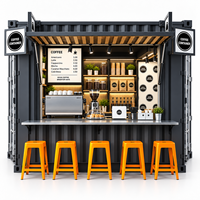 Café-restaurant modulaire sur mesure Etodevice de 11 pieds, conteneur maritime de 10 pieds, café de jardin