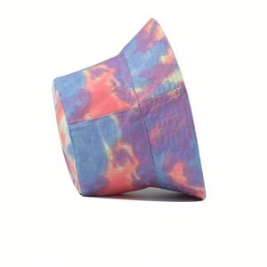 Azov-xr Casquette bob tie-dye colorée, style Hip Hop, avec motif de pêche télescopique et de plaque en porcelaine blanche, pour un look épuré - Product Image 3