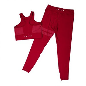 Wholesale Custom Private Label <b>Women</b> Yoga Set Quick Dry Nylon/Spandex Matching Sports Bra & <b>Legging</b> High Waist Gym Outfit - Product Image 1
