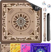 Tapete de Mahjong Americano de Lujo con Diseño Floral, Plegable, Ecológico, Tamaño Estándar de EE. UU., Superficie Impermeable y Silenciosa, Tema Rosa y Azul