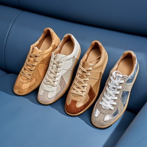 Zapatillas de entrenamiento con cordones multicolor de estilo retro y punta redonda, versátiles para hombre, zapatillas casuales con diseño de patchwork. - Product Image 5