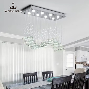 Iwork sang trọng sáng tạo đèn chùm LED lihgt nhà hàng đèn hình chữ nhật thủy tinh ánh sáng mặt dây chuyền - Product Image 3