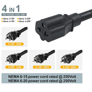 EV Charger <b>Adapter</b> 30A Dryer Outlet To 15A 20A, NEMA 5-15R 6-20R Universal Connector, Electric Car Charging Power Cord - Product Image 4