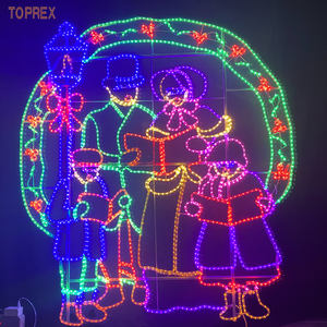 ToprexDecor IP65 Paysage Elfe Lumières Animées Motif Fil Cadre Vacances Décoration Extérieure De Noël 2d Pole Led s - Product Image 4