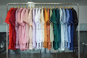 Pijamas de Seda y Satén de 2 Piezas para <span class=keywords><strong>Mujer</strong></span>, Manga Corta, 21 Colores, Cuello Camisero, para Novia, Dama de Honor, Fiesta, Alta Calidad, Gran Venta - Product Image 5