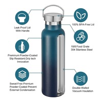 Bouteille d'eau isotherme en acier inoxydable écologique à ouverture standard, personnalisable, pour la gym – Meilleure vente