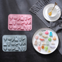 Moule en silicone jetable écologique à 18 cavités, motifs Tête de squelette d'Halloween, Araignée, Chapeau de sorcière, pour chocolat, colle, pâtisserie et artisanat