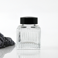 Vente en gros 1oz 30ml clair carré vide réservoir d'encre de tatouage pot encrier bouteille d'encre en verre pour la papeterie de bureau