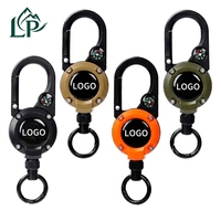 Nouvel Arrivage Porte-clés Rétractable Compass de Qualité Industrielle, Porte-badge Robuste avec Clip Mousqueton et Cordon en Acier Revêtu de 31,8 pouces