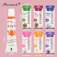Peinture Gouache Panwenbo 12 x 9 ml (0,3 oz) – Couleurs Vives Non Toxiques pour Étudiants et Débutants – Kit de Tubes de Peinture Gouache DIY Riche en Pigments