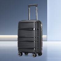Valises trolley de luxe en PP rigide de haute qualité avec 4 roues, doublure légère en polyester et ensembles de voyage