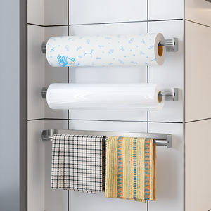 <b>Kitchen</b> <b>Paper</b> Towel Holder Stainless Steel Wall Mounted Multi Function Storage Rack For <b>Kitchen</b> - Product Image 2