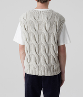 Gilet pull sans manches en tricot torsadé vintage en coton uni pour homme, personnalisé, mode automne-hiver