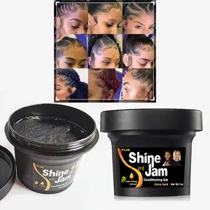 New arrivals 7oz Honey extract Edge Control shine Jam conditioning gel for 4C Hair as good quality as shine n jam