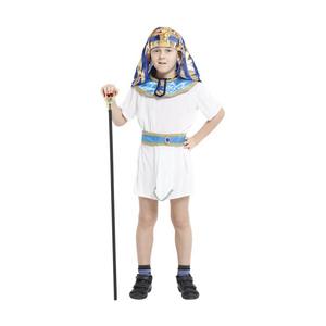 Costume da Faraone Egiziano per Bambini, Bestseller per Halloween e Carnevale - Poliestere Blu e Bianco - Product Image 6
