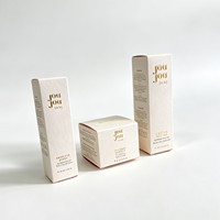 Caja de Empaque de Lujo para Productos de Cuidado de la Piel con Estampado en Dorado, Papel Especial para Empaque de Aceite Facial