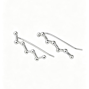 Pendientes colgantes de constelación de plata de ley S925 para mujer, diseño geométrico minimalista, pendientes colgantes finos para uso diario - Product Image 5