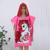 Serviette de plage douce en microfibre de haute qualité peignoir à langer piscine serviette à capuche Poncho pour enfants