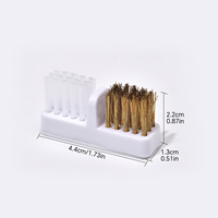 Professional 2-in-1 Dual Side Nail Drill Bit Cleaning Brush Portable Brass Wire and Nylon Bristles Manicure Bit Dust Remover