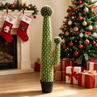 Plante artificielle de cactus réaliste et écologique, boule de cactus ignifuge pour l'intérieur, la maison, les couloirs, les mariages et l'usage commercial