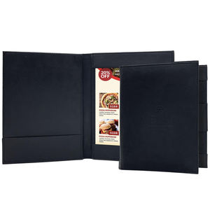 ปกเมนูหนังสำหรับร้านอาหาร พร้อมที่ใส่ปากกา ยี่ห้อ Manufacturer Black Fast Food Menu Board - Product Image 1