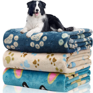 بطانية فاخرة مخصصة للحيوانات الأليفة مطبوعة من الصوف الناعم، بطانية سفر فاخرة للكلاب من الفلانيل الناعم - Product Image 4