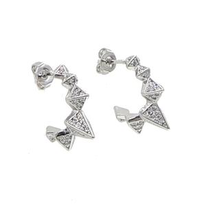 Micro pavimenta cz spike cerchio orecchino ad anello splendido <span class=keywords><strong>della</strong></span> roccia punk dei monili di modo - Product Image 3