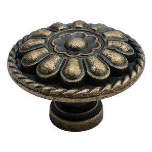 Antique Bronze Round Drawer <b>Knob</b> Zinc Alloy Forged Traditional <b>Cabinet</b> Handle Single Hole Furniture Hardware Accessory - Product Image 5